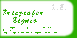 krisztofer bignio business card